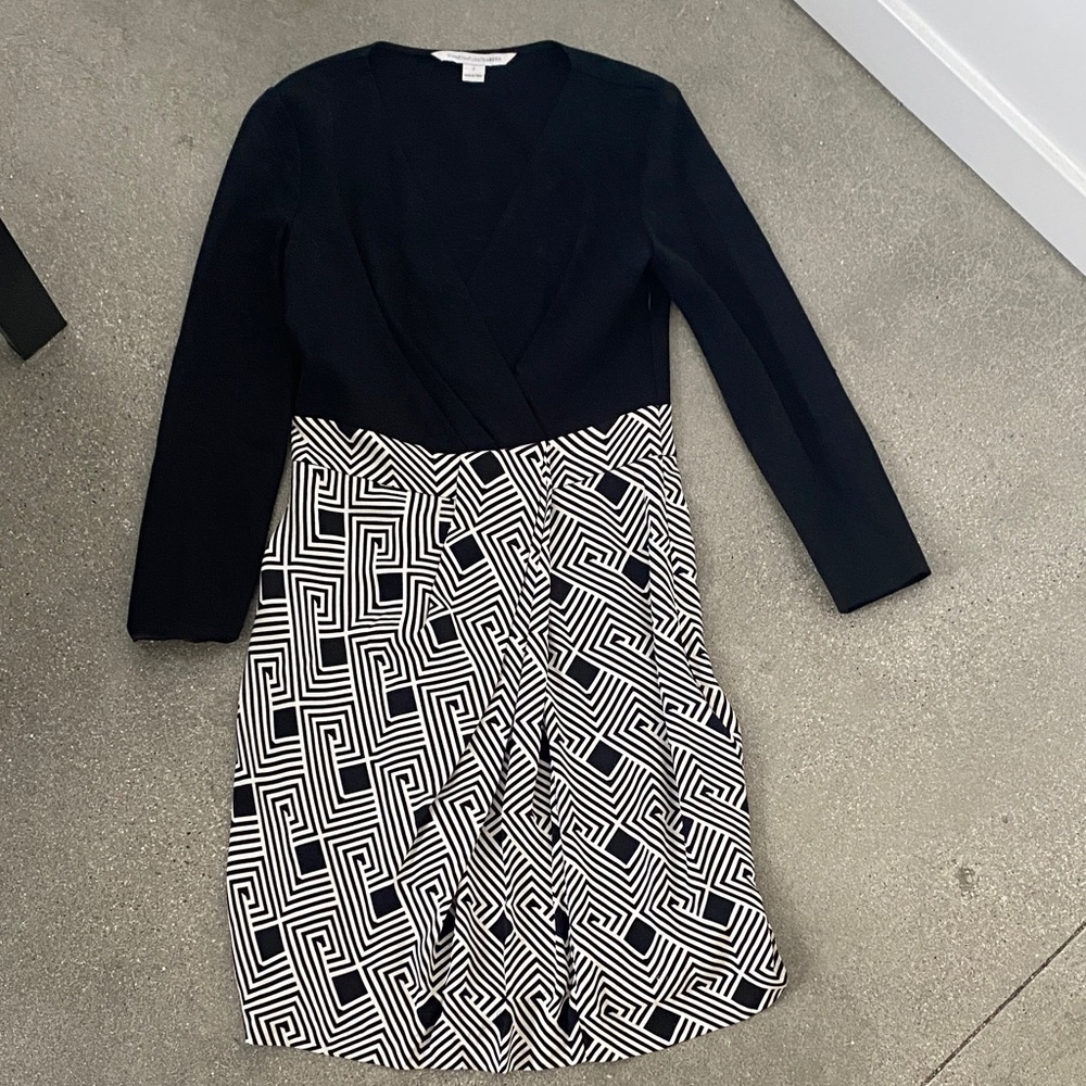 Diane von Furstenberg Black and White Geometric Dress